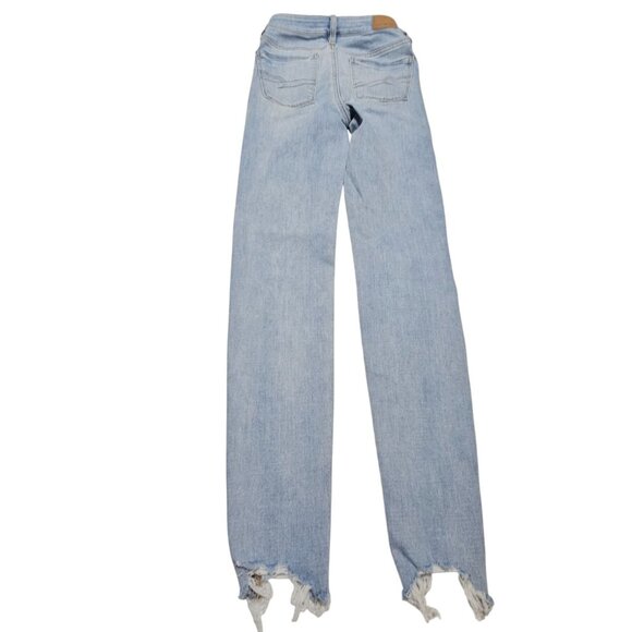 American Eagle Super Hi Rise Jegging Jeans Womens Size 00 Light Wash Denim Pants - Picture 3 of 8